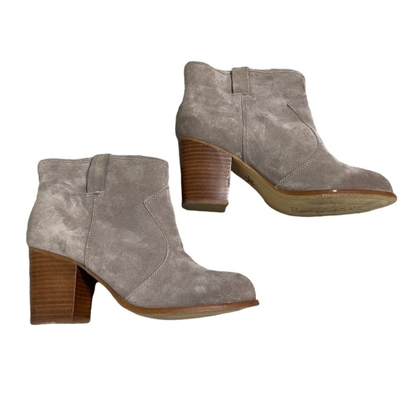Splendid Grey Suede Stacked Heel Booties Size 9.5 - Picture 8 of 11